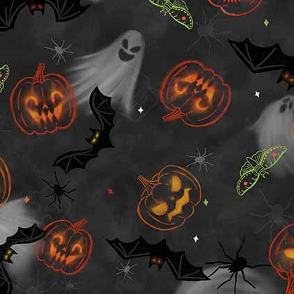 GHOSTLY PUMPKIN 44"/45" Cotton Fabric Per Yard