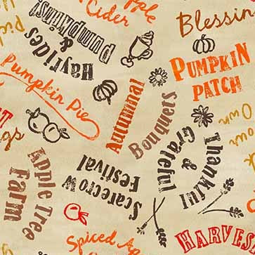 HARVEST BLESSINGS 44"/45" Cotton Fabric Per Yard