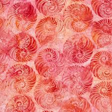 Batiks Tjaps Coral quilting fabric by Riley Blake
