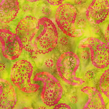 Shine Paisley batik quilting fabric by Anthology Fabrics