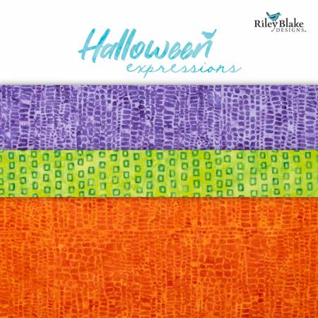 Riley Blake Batiks Halloween Expressions fat quarter bundle, 21 pieces