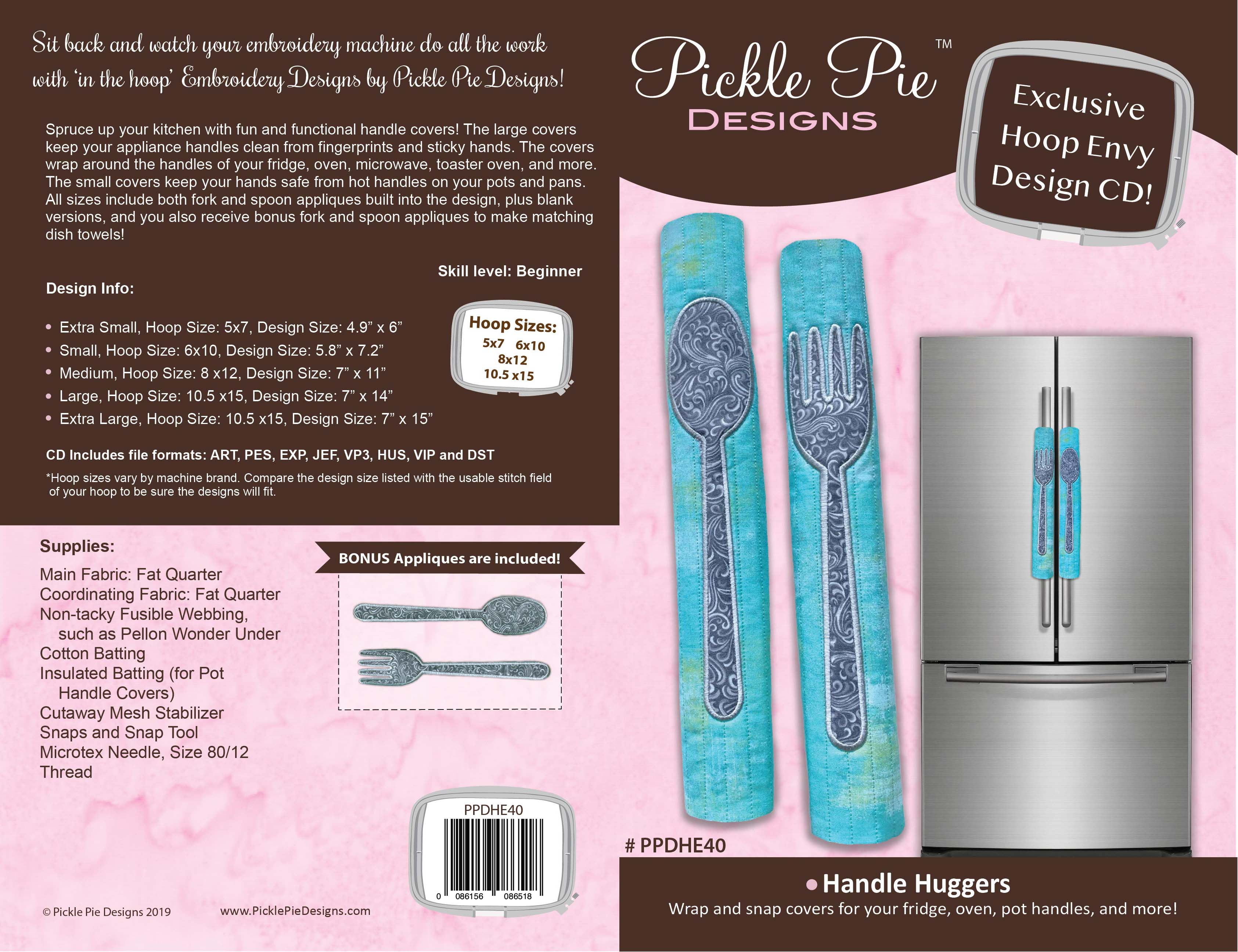 Handle Huggers In the Hoop Embroidery Design Collection