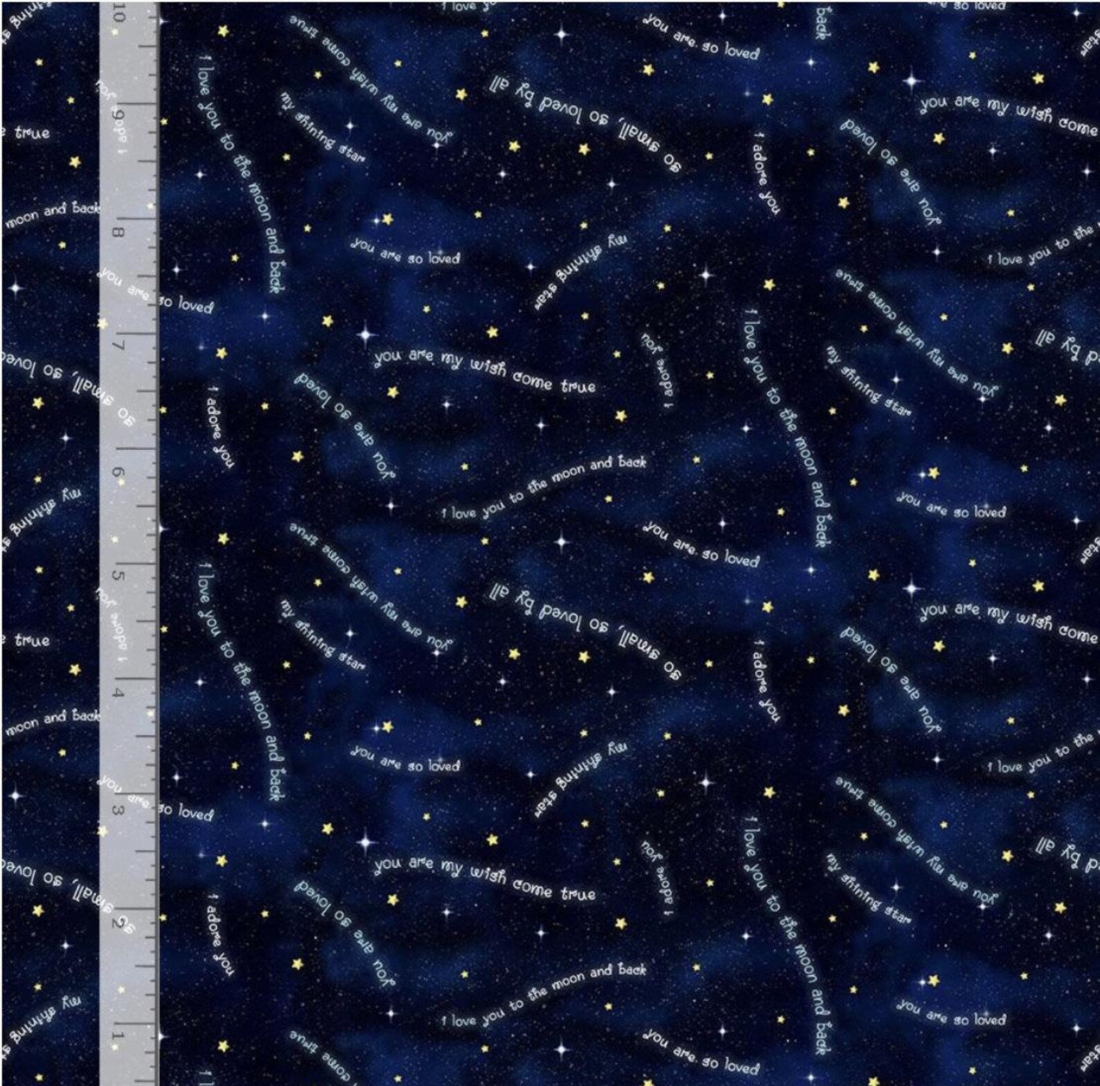 Words in the Sky Cotton 44"/45" Fabric Per Yard