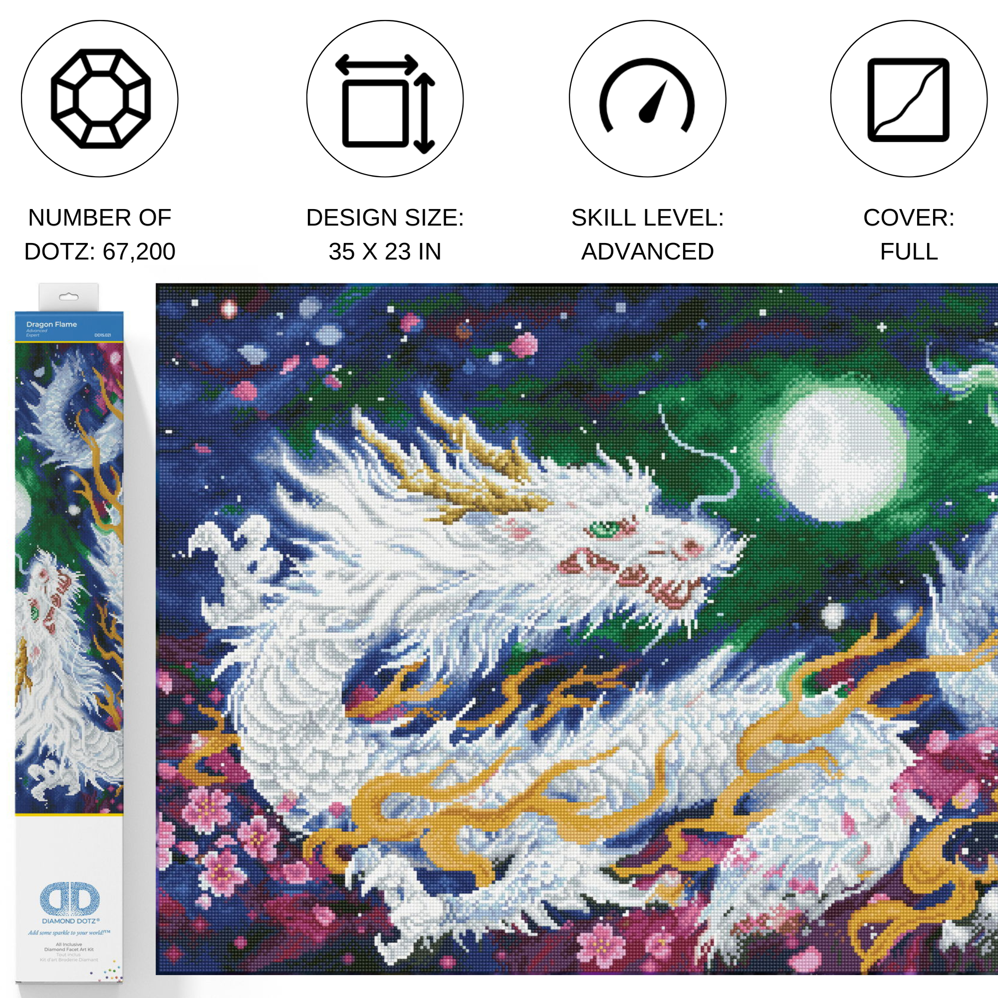 Diamond Dotz Dragon Flame - 35.8" x 23.6"