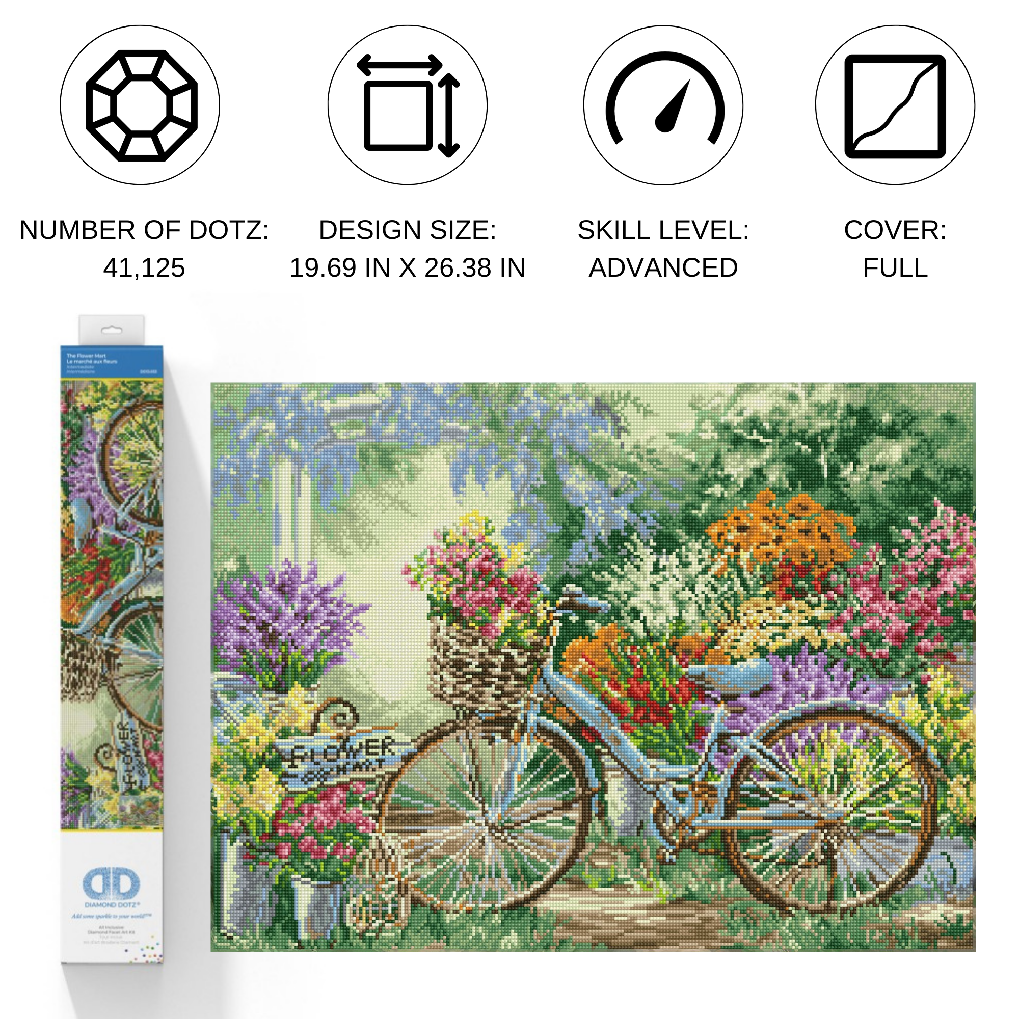 Diamond Dotz The Flower Mart - 26.4" x 19.7"