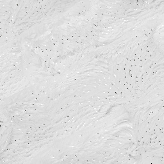 Snow/Silver Luxe Cuddle Dazzle 58/60" Fabric Per Yard