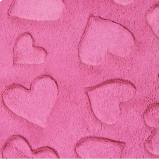 Fuchsia Luxe Cuddle Hearts 58/60" Fabric Per Yard