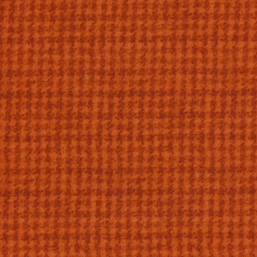 Woolies Flannel Houndstooth Pumpkin quilting flannel by Maywood