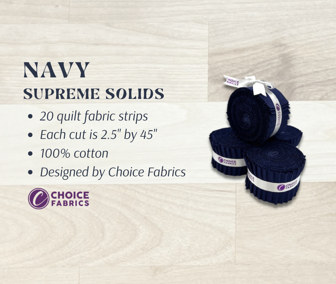 Blue Supreme Solids - 2.5" Roll - Navy (20 cuts)