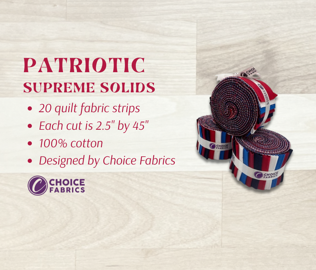 Blue, Black, Red, White - Supreme Solids - 2.5" Roll - Patriotic (20 cuts)