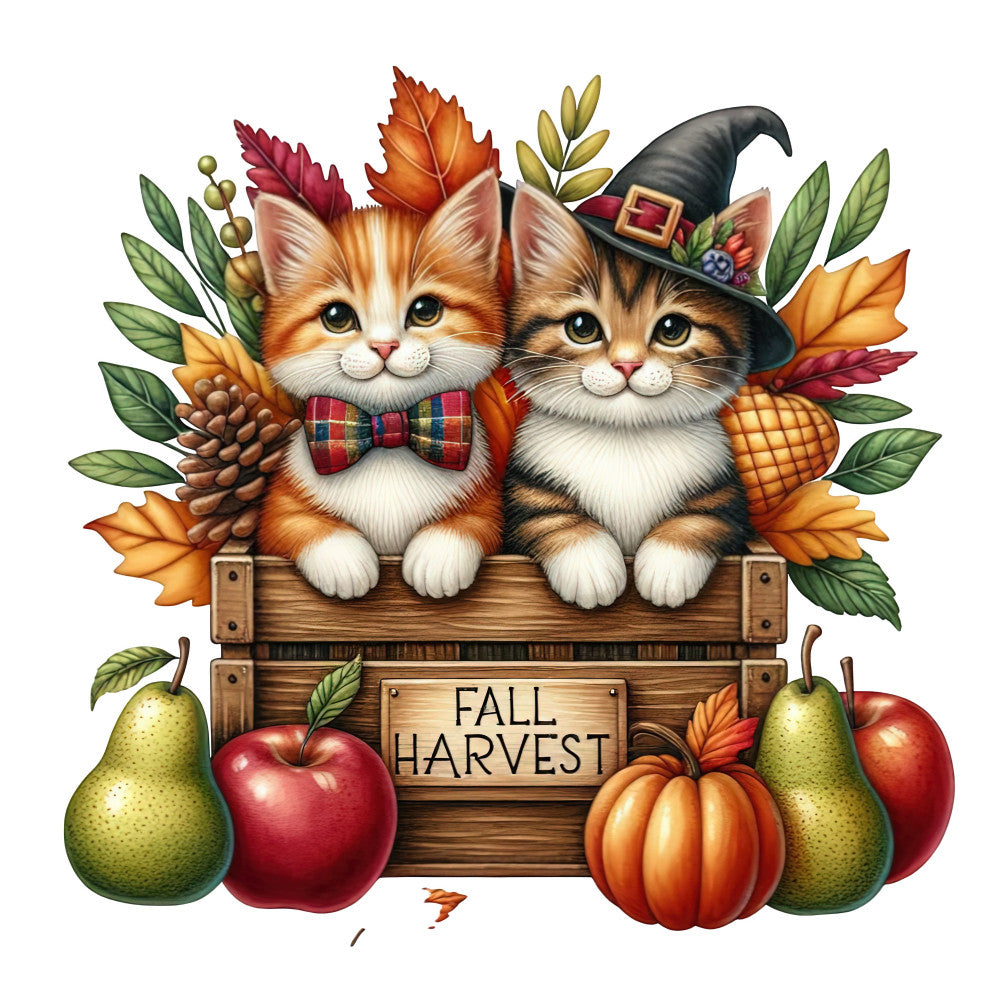 Autumn Cats Fabric Panel 23