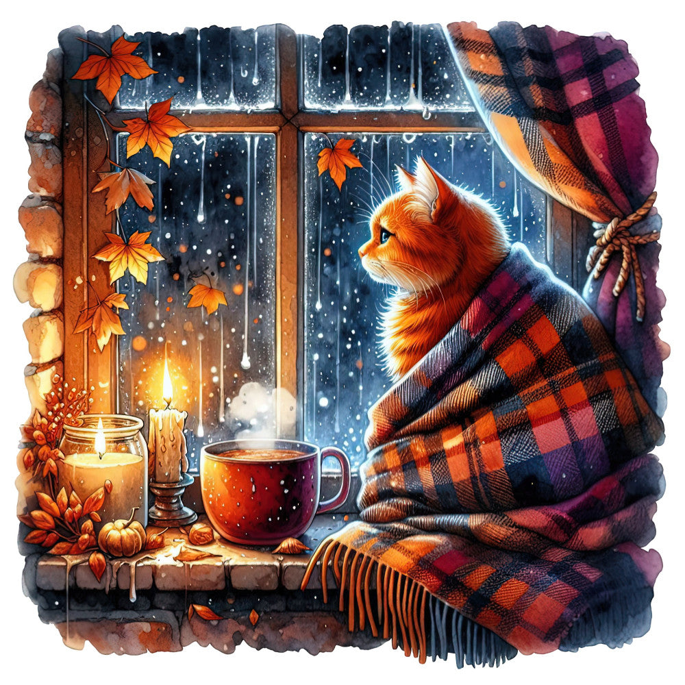 Autumn Cats Fabric Panel 20