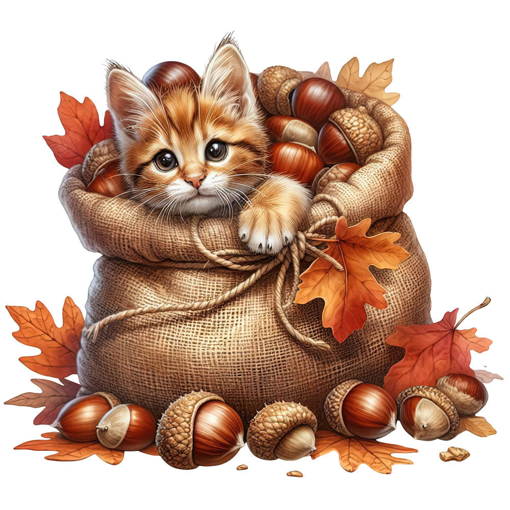 Autumn Cats Fabric Panel 36