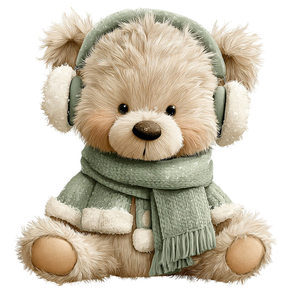 Watercolor Teddy Bear Fabric Panel 22
