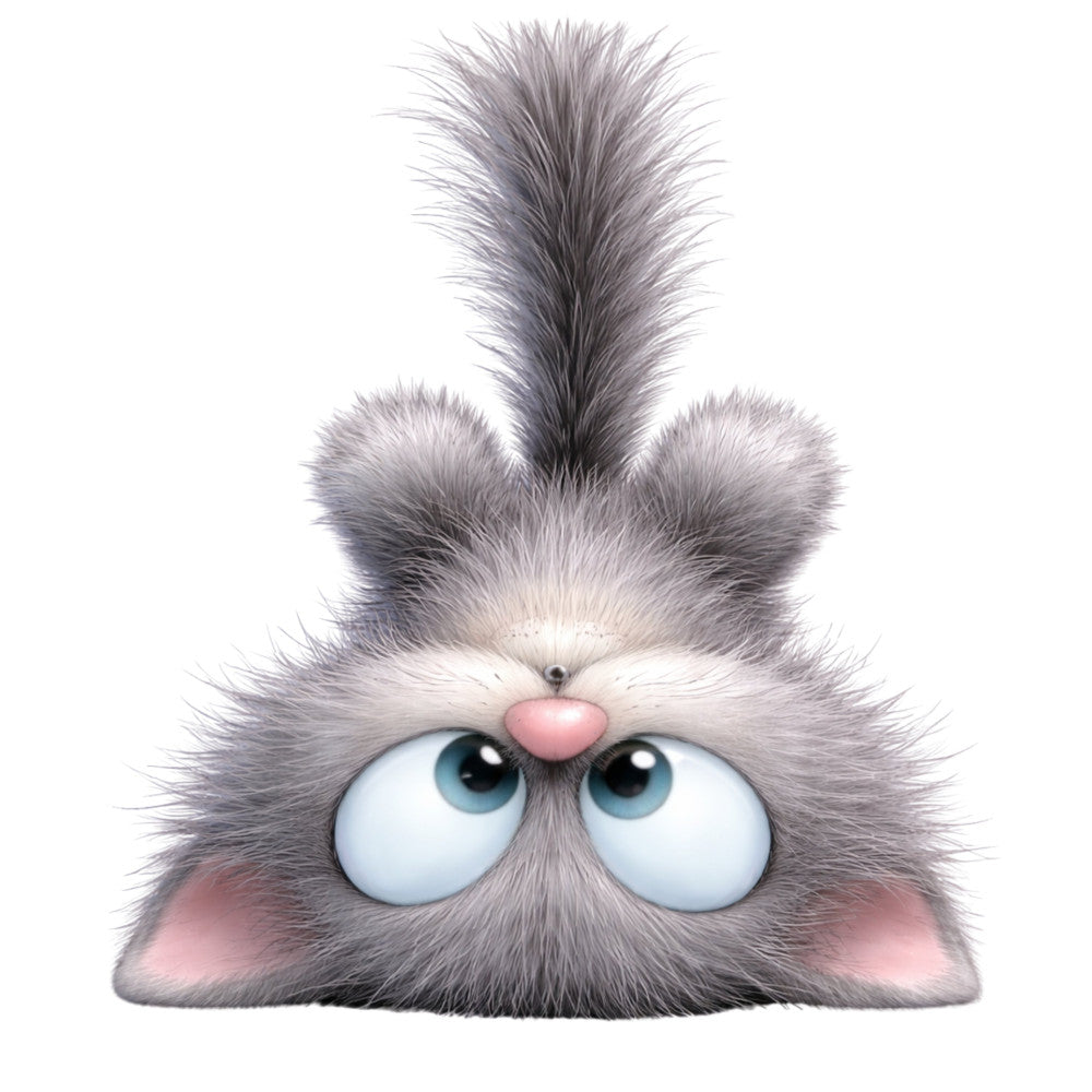 Cute Gray Cat Fabric Panel 4