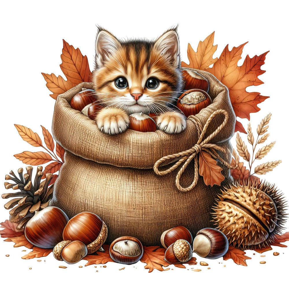 Autumn Cats Fabric Panel 35