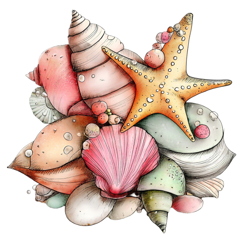 Whimsical Summer Beach Fabric Panel 13