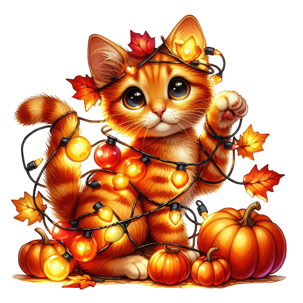 Autumn Cats Fabric Panel 46