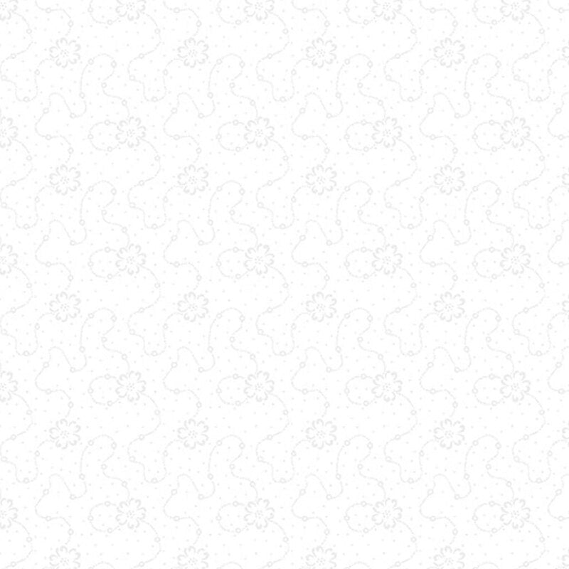 Classic Keepsakes Calico Floral White quilting fabric by Benartex