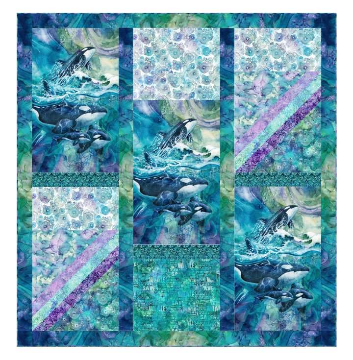 Northcott Save the Whales quilt pattern 3047