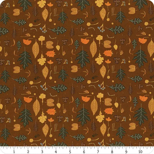 Pumpkin Spice Brown C14991 Leaves 45" wide fabric per yard