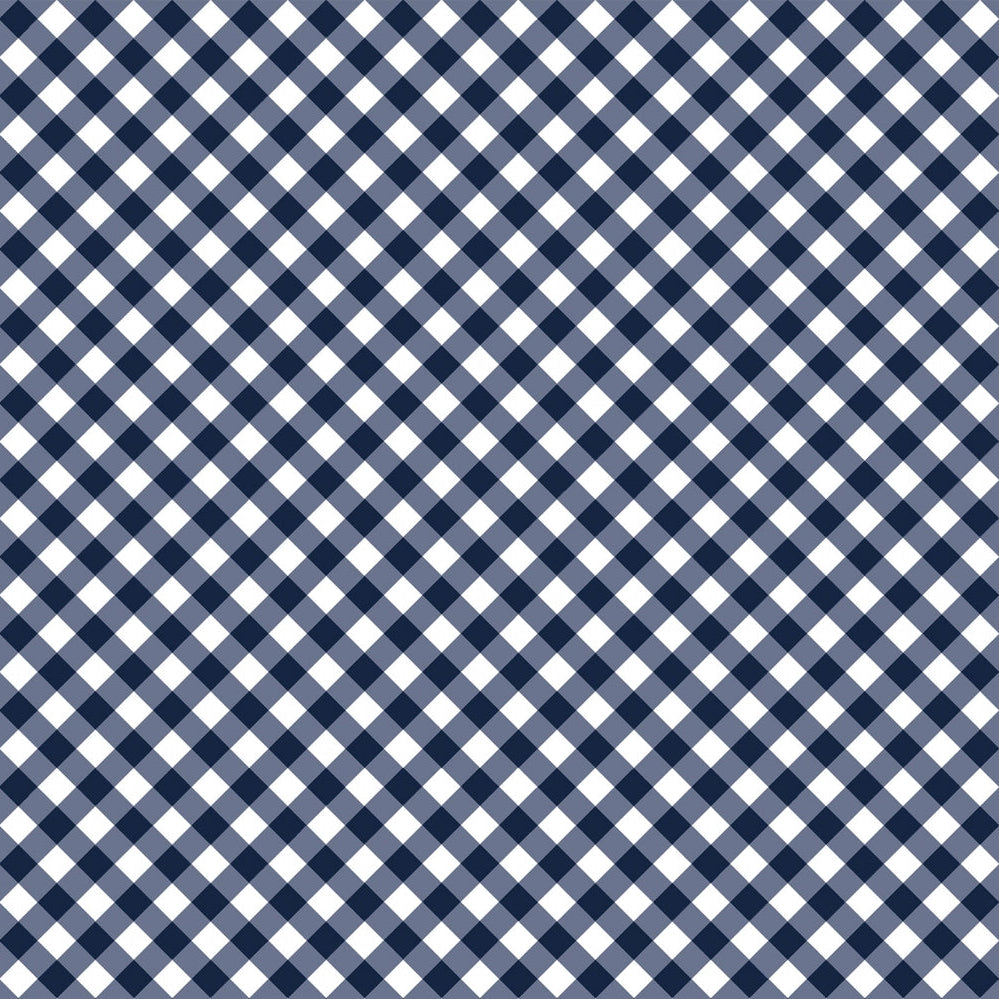 Barely Basics Gingham Quilting Cuddle Navy Fabric Per Yard