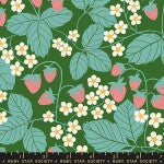 Ruby Star Reimagined Landscapes Strawberries Green quilting fabric by Moda