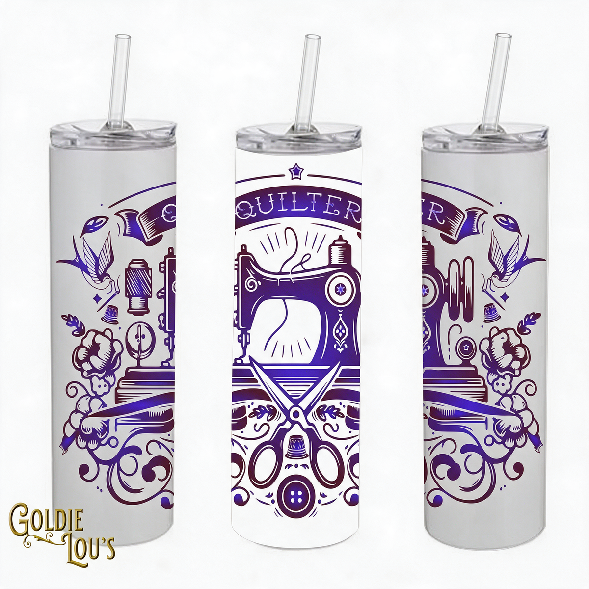 Tattoo Machine Quilter Skinny Tumbler