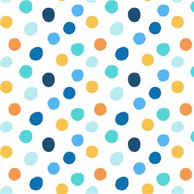 Clothworks Burr the Polar Bear flannel big dot fabric in Orange