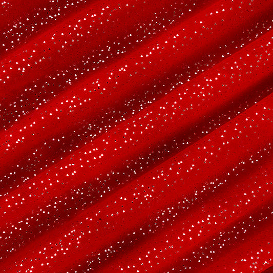 Scarlet/Silver Sparkle Cuddle Glitter 58/60" Fabric Per Yard