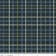 Cretaceous Flannel Jungle Navy by Riley Blake