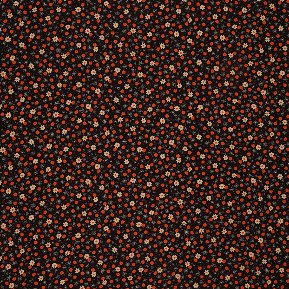 Sewing Season Mini Flower Garden Black 44"/45" Fabric Per Yard
