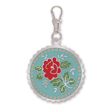 Lori Holt Mercantile rose enamel happy charm