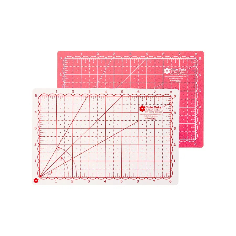 Lori Holt Cute Cuts cutting mat in Tea Rose and Latte by Riley Blake