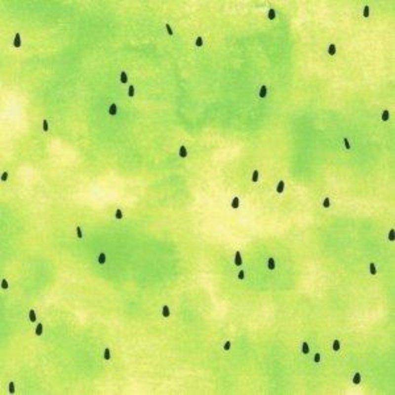 Wishwell Sweetness Watermelon Seeds Lime Cotton 44"/45" Fabric Per Yard