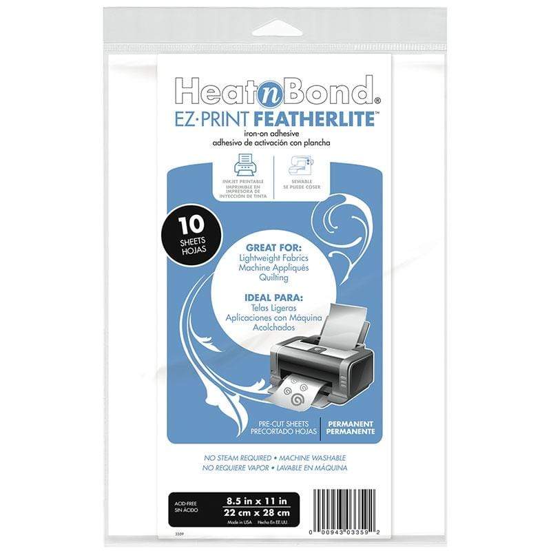 HeatnBond FeatherLite EZ-Print Iron-On Adhesive Sheet 10 pk, 8.5 in x 11 in