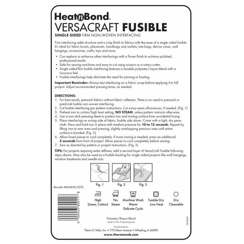 HeatnBond VersaCraft Firm Non-Woven Single-Sided Fusible Pack, 20 in x 2yd