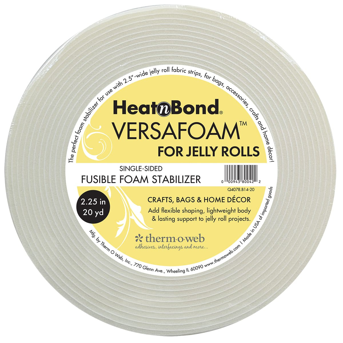 HeatnBond VersaFoam for Jelly Rolls Single-Sided Fusible Foam Stabilizer 2.25 in x 20 yd