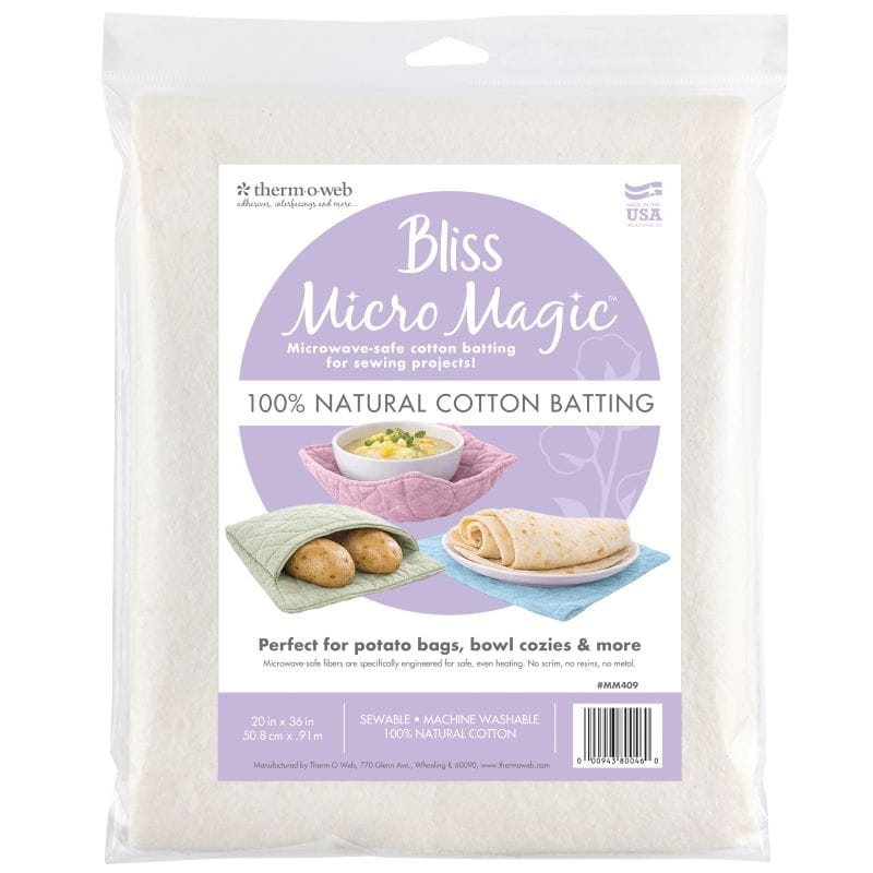 Bliss Micro Magic Batting 100% Cotton 20 in x 1 yd pack