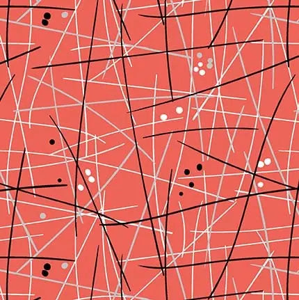 Red Swizzle Stick Cotton Wideback Fabric per yard