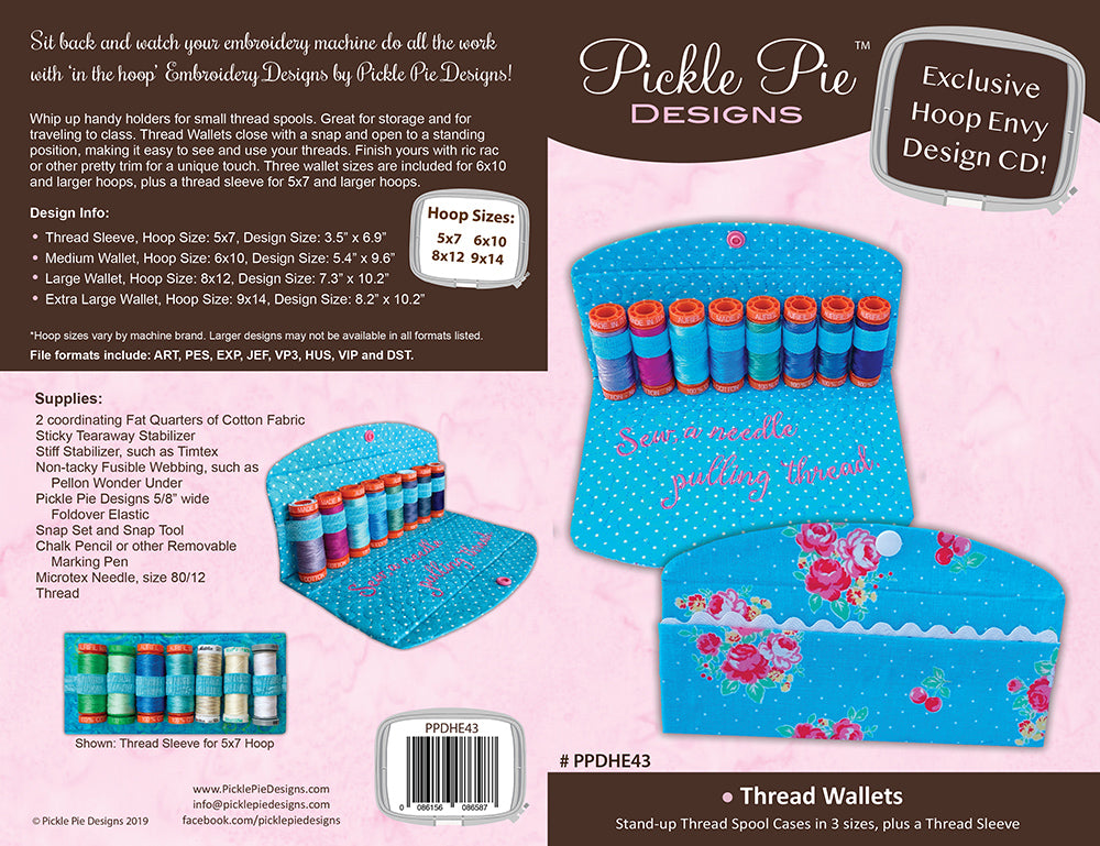 Thread Wallets In the Hoop Embroidery Design Set