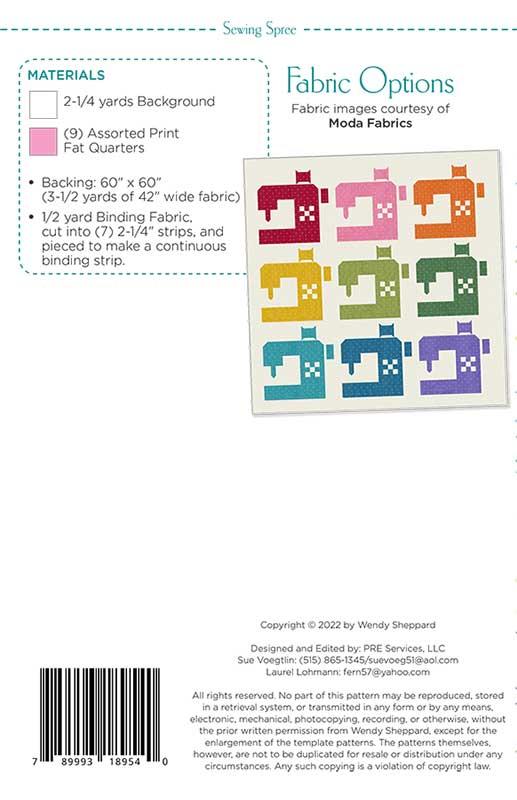 Sewing Spree Pattern Moda Fabrics