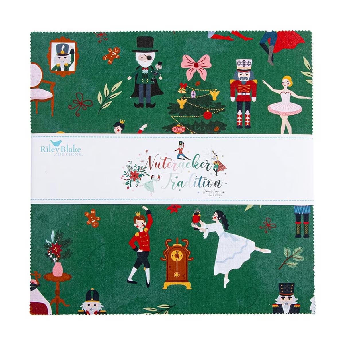 Nutcracker Tradition 10 inch stacker precut fabric bundle by Riley Blake