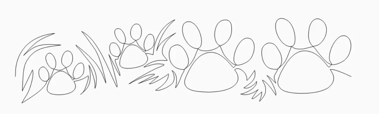 Tiger Paws In The Grass E2E - Linda's Electric Quilters