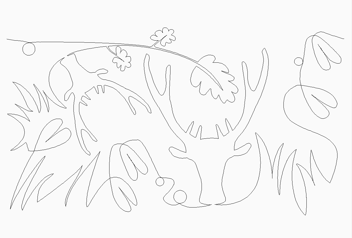 Deer In The Grass Digital E2E - Linda's Electric Quilters