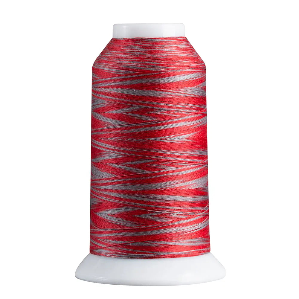 Red & Gray quilting and decorative stitching thread. Superior Spirit is a variegated, lint-free, matte-finish, smooth 40-wt. 3 filament polyester thread. Choose color options to match school or team colors and stitch a quilt for your favorite athlete or fan. Perfect for T-shirt quilts or embroideries. Pair with So Fine! as a bobbin thread for perfect stitches.