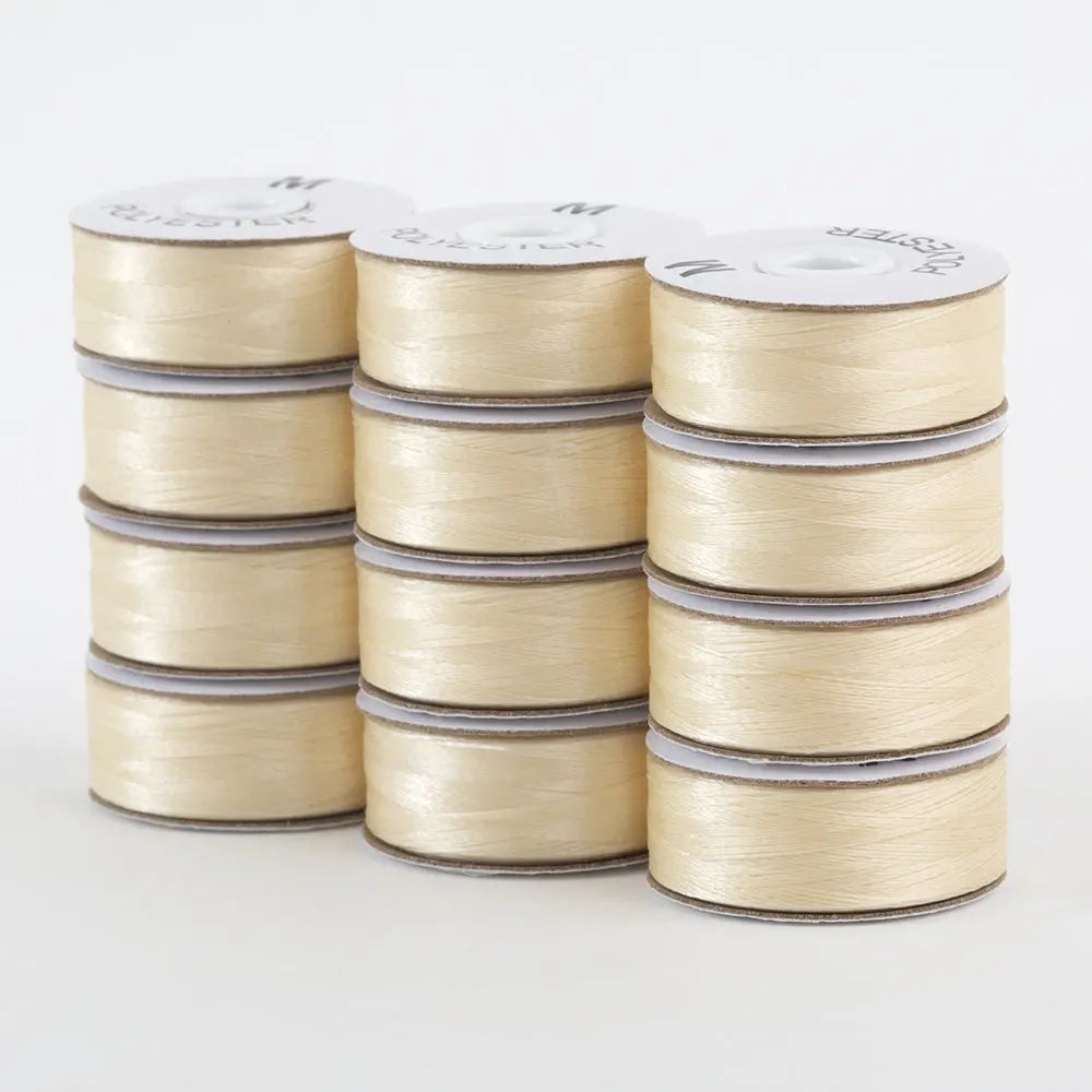 620 Cream Super Bobs Poly 12 Pack M-Style - Linda's Electric Quilters