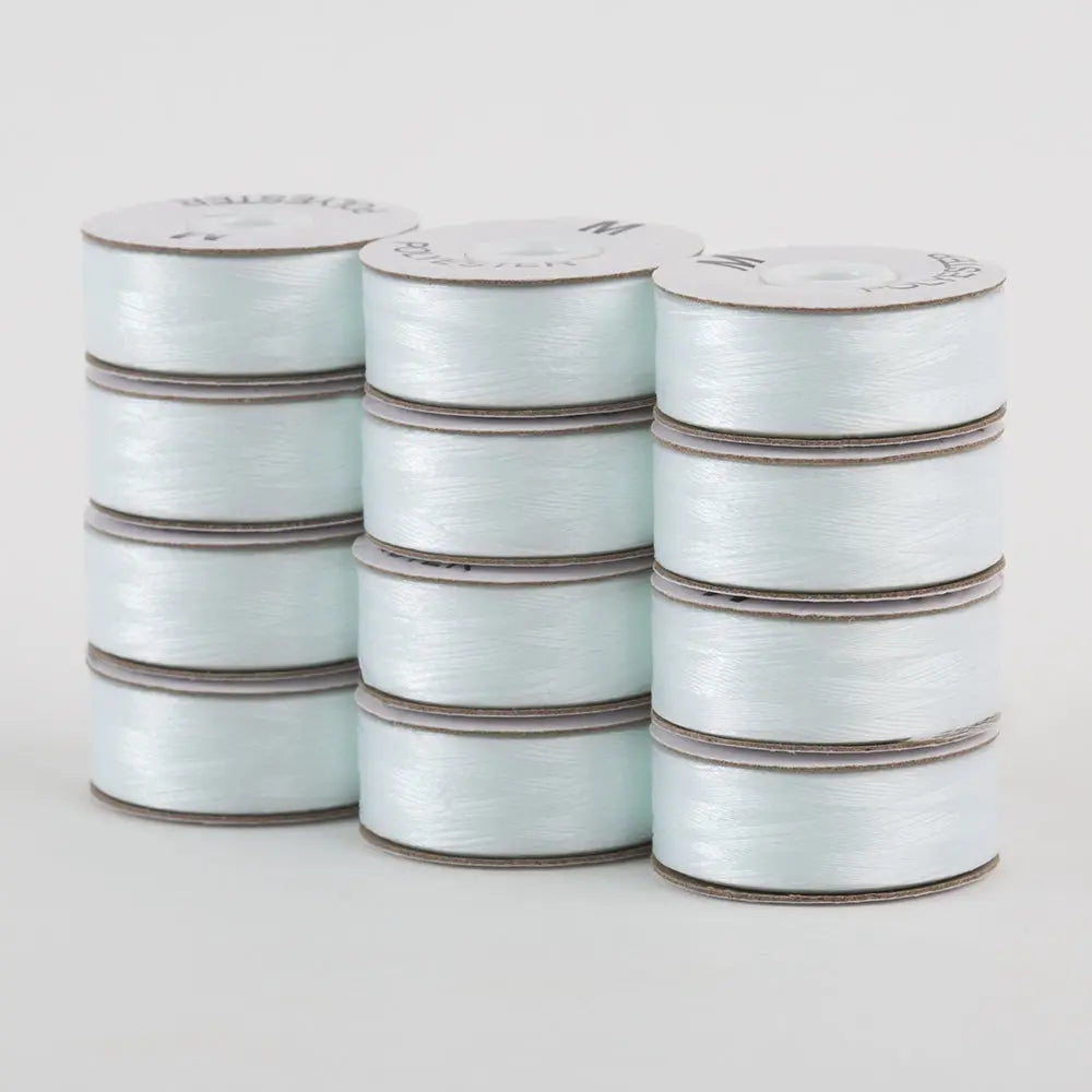 621 Lace White Super Bobs Poly 12 Pack M-Style - Linda's Electric Quilters