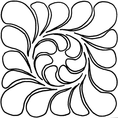 30460 Feather Block Stencil 7-1/2 X 7 1/2" - Linda's Electric Quilters
