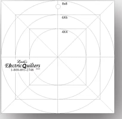 8" x 8" Square Template - Linda's Electric Quilters
